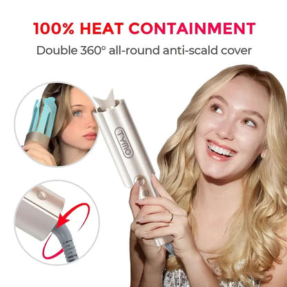 NEW TYMO CurlPro Plus Automatic Rotating Curling Iron Long Barrel 1" Gold Sealed