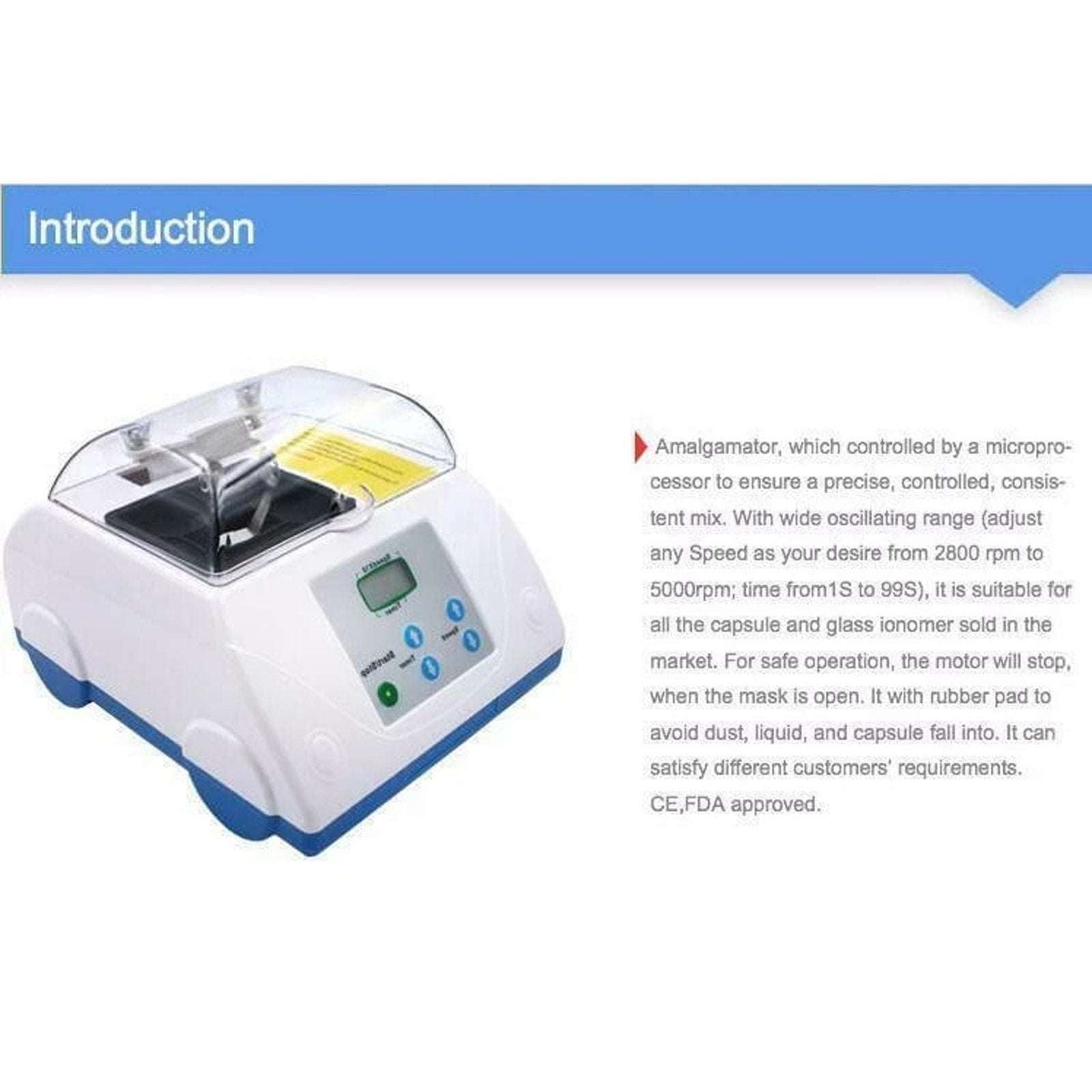 Dental Lab Digital Amalgamator High Speed Electric Capsule Mixer 2800-5000Rpm G8