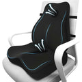 Ergonomic Memory Foam Back Support Pillow & Seat Cushion Lumbar to Coccyx Relief