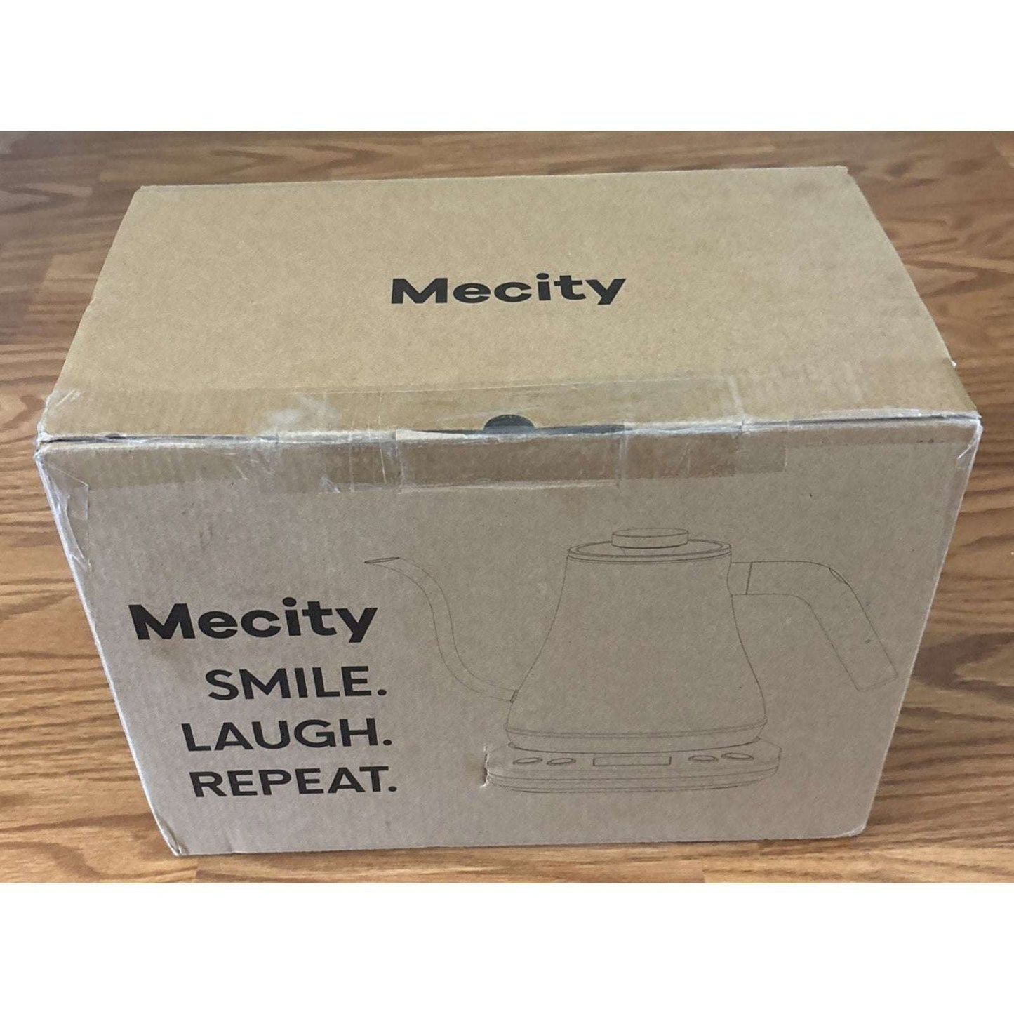 MECITY Electric Stainless Gooseneck Kettle 1200W, Precision Temp Control, White