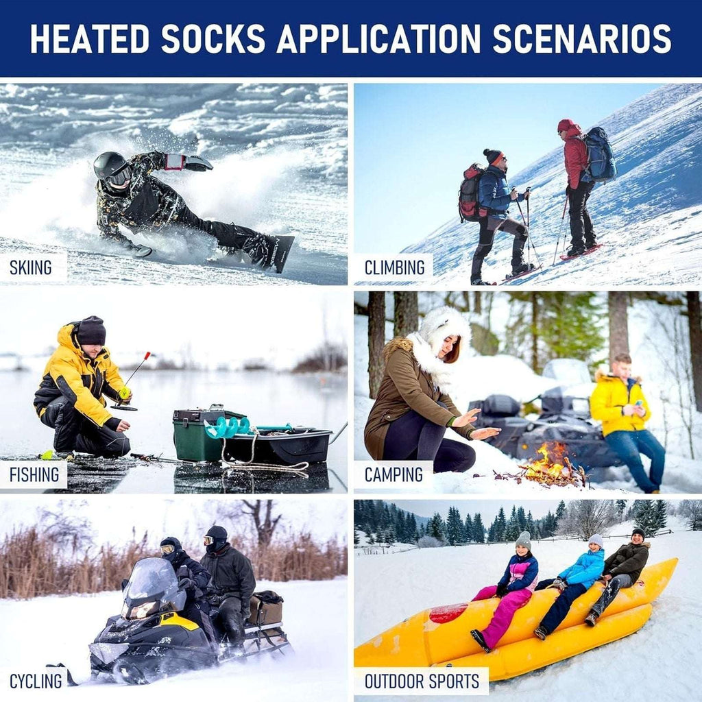 Electric Heated Christmas Socks w/ Rechargeable 5000mAh Battery & 4 Temp Levels