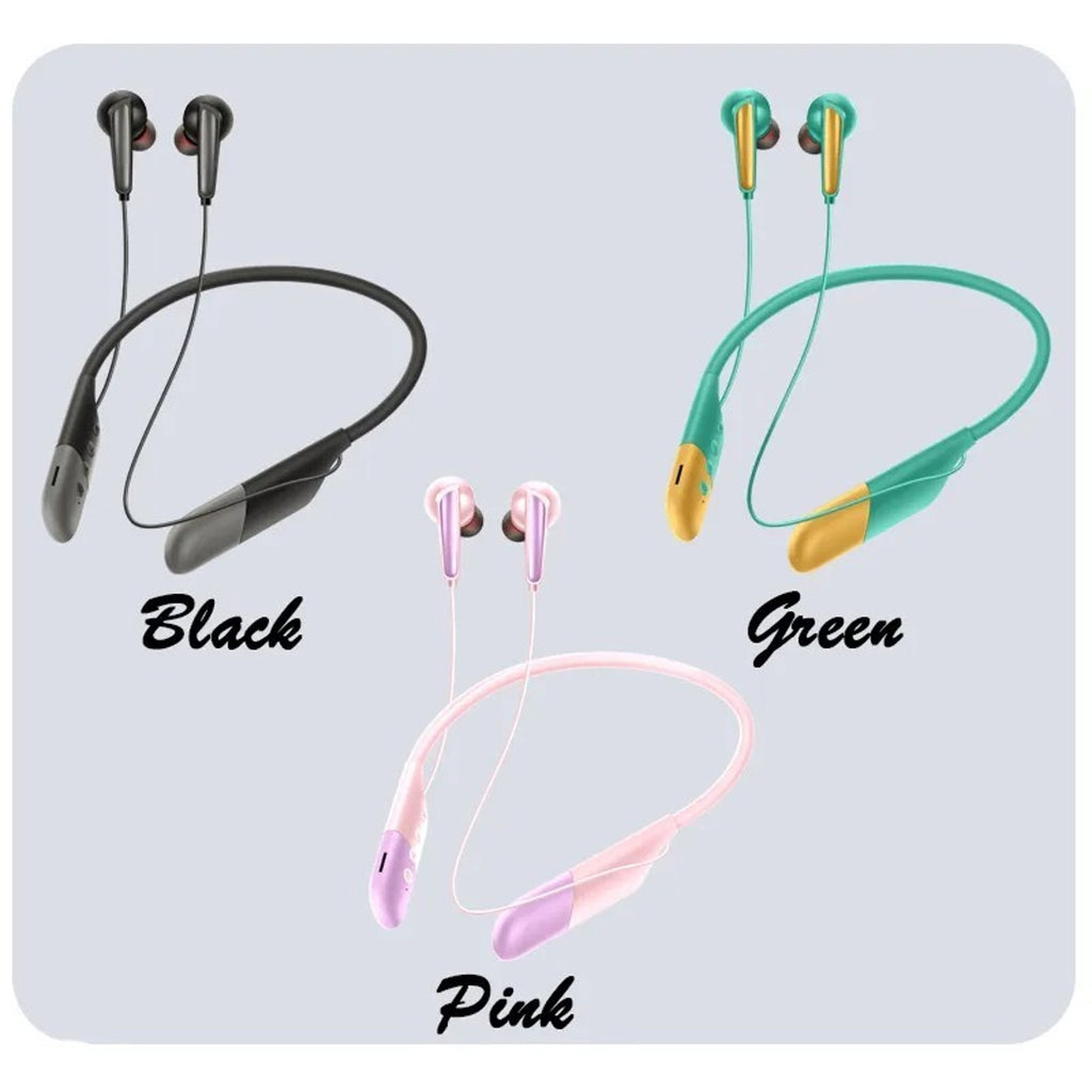 Bluetooth Headphones Neckband, Retractable Headset Wireless Sports Earbuds Noise