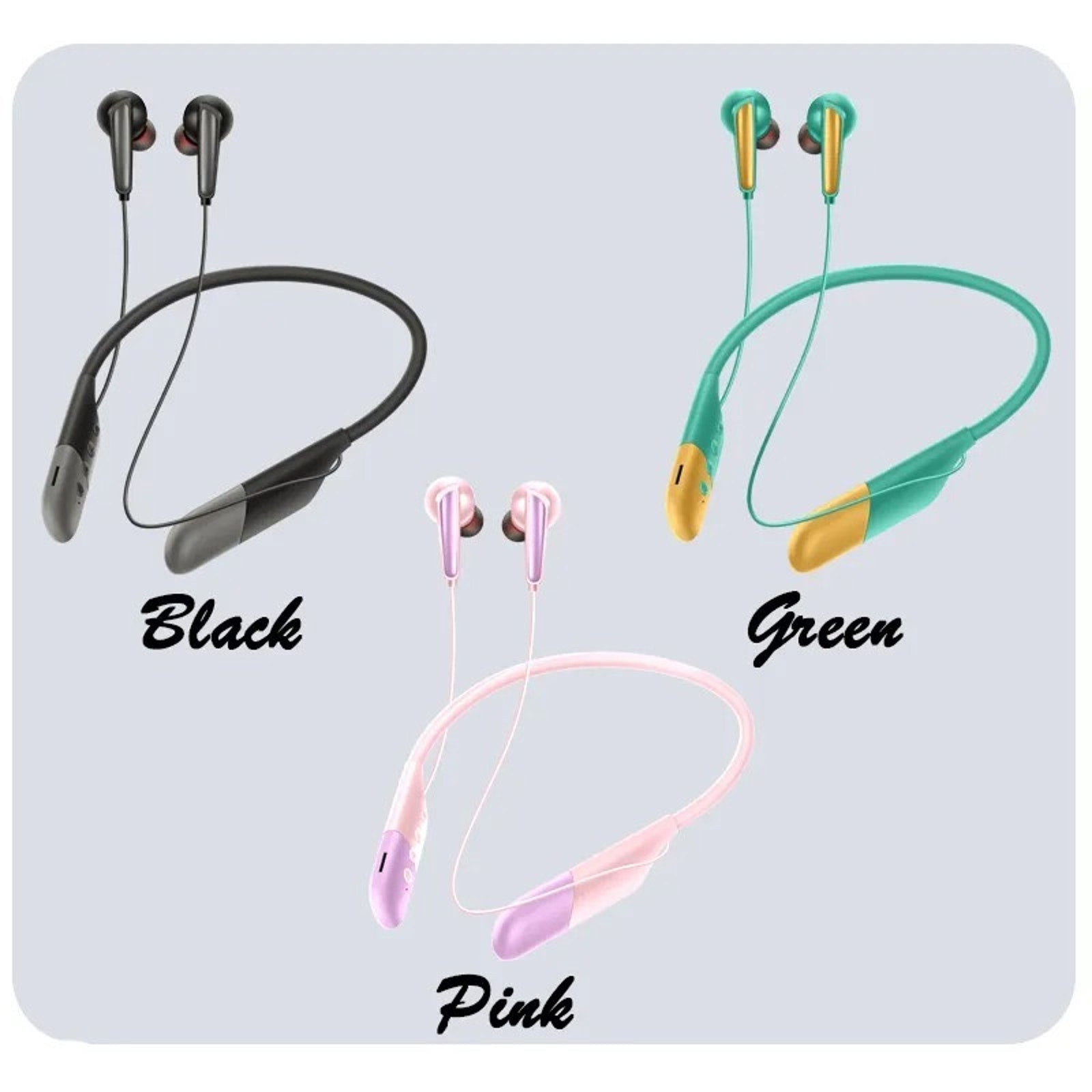 Bluetooth Headphones Neckband, Retractable Headset Wireless Sports Earbuds Noise