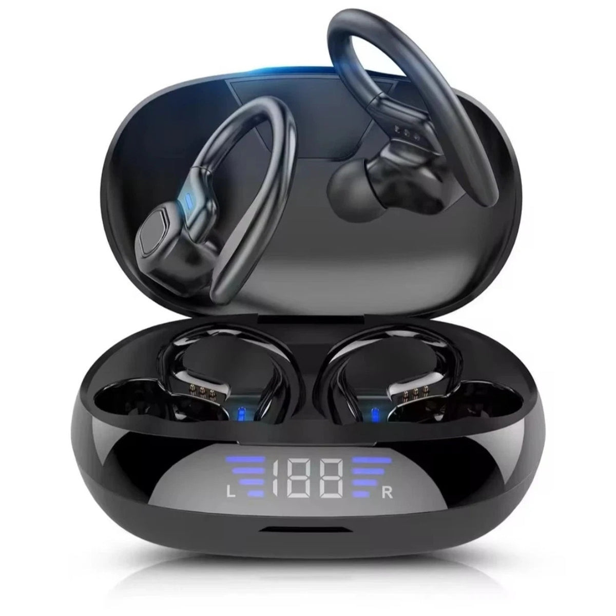 VV2 Wireless Bluetooth Earhooks Sports EarBuds W/ Charging Case IPX6 Waterproof