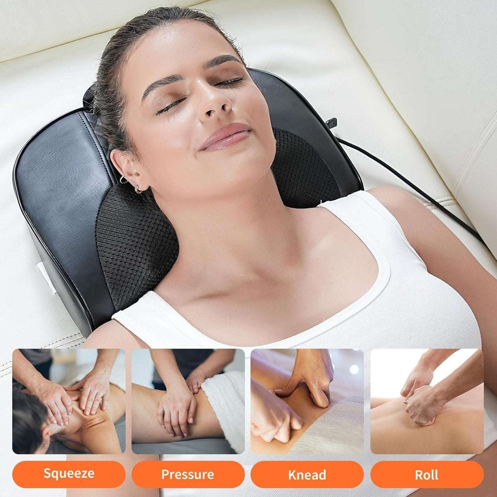 Shiatsu Back & Neck Massager 4D Kneading Deep Tissue Massage Pillow w/ Heat NEW
