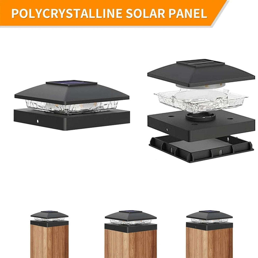 12 Pack Solar Post Cap Lights For 4x4 Outdoor Waterproof LED Deck Fence Black