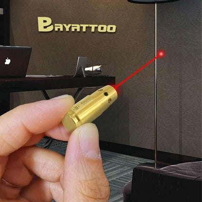Red Laser Bore Sight 9MM + .45 ACP + .40 S&W Brass Cartridge Boresighter +10 Bat