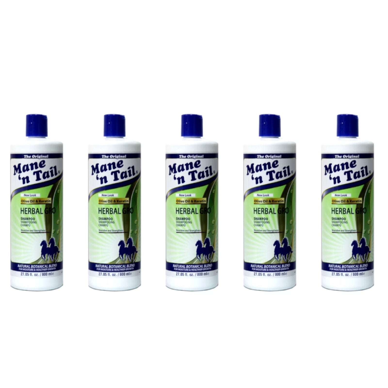 5-Pack Mane 'n Tail HERBAL GRO SHAMPOO with OLIVE OIL & KERATIN 27.05 fl oz