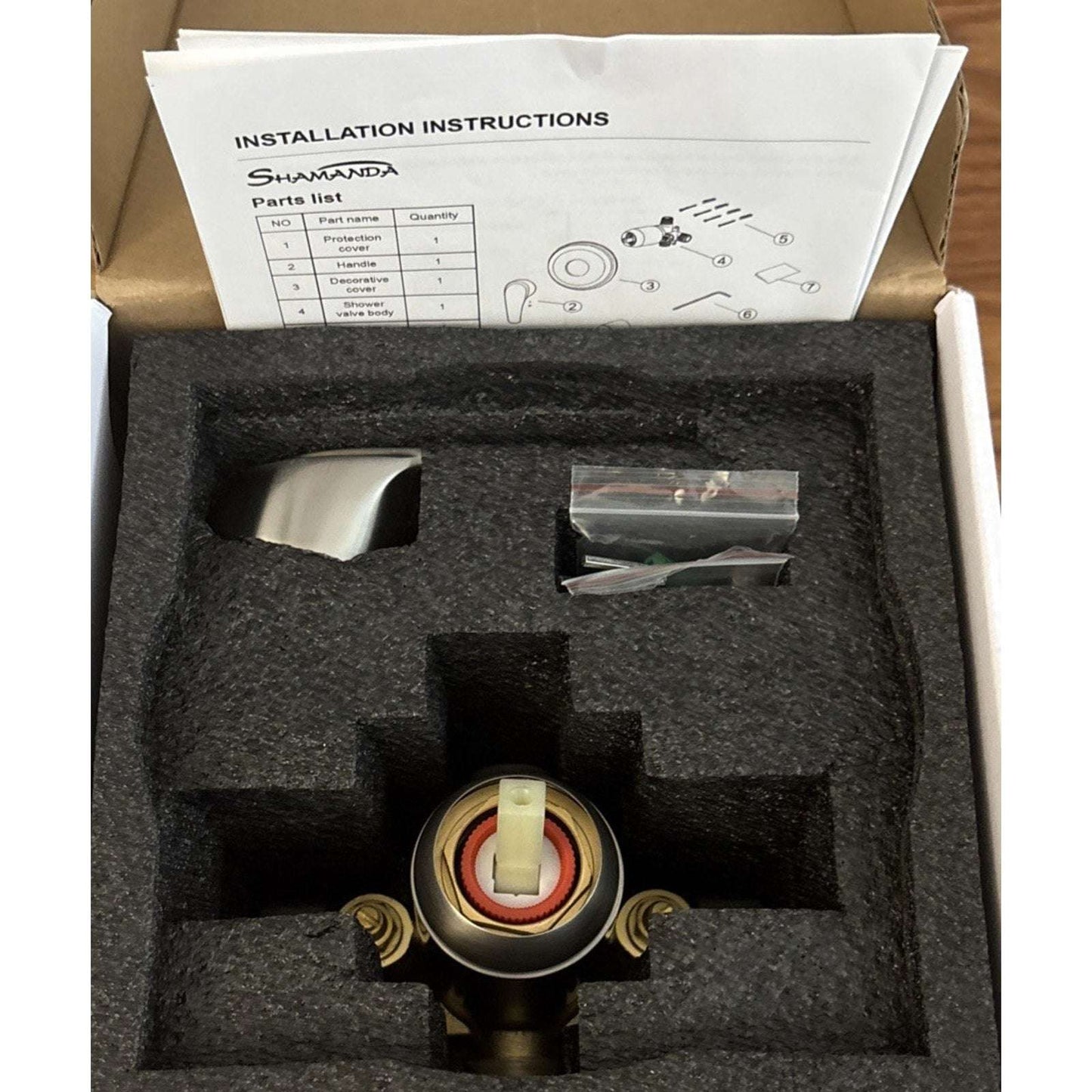 SHAMANDA Brushed Nickel Wall Mount Single Handle Lever Trim Kit w Rough-In Valve