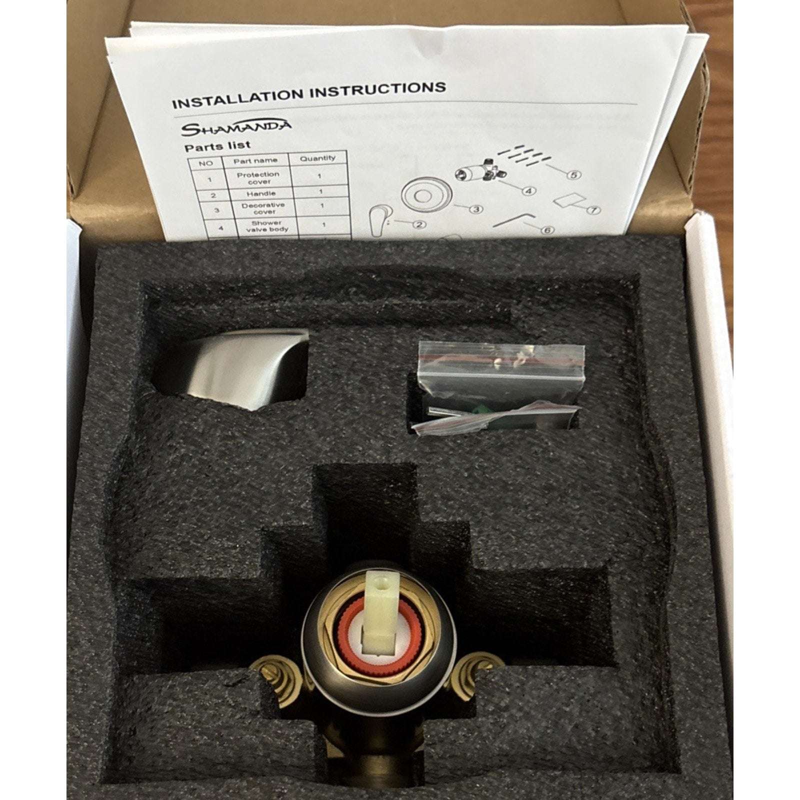 SHAMANDA Brushed Nickel Wall Mount Single Handle Lever Trim Kit w Rough-In Valve