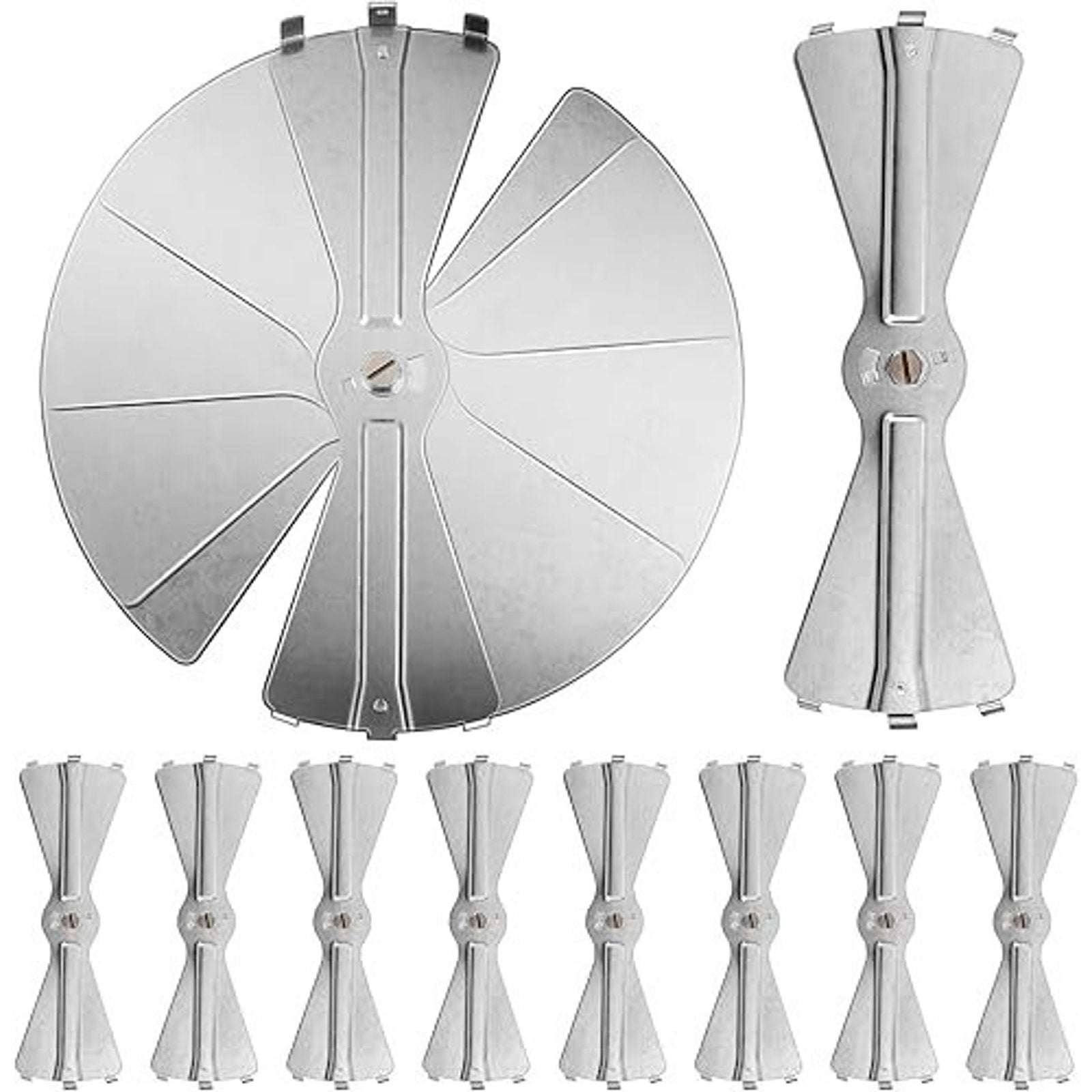 Steel 10" Round Radial Ceiling Air Supply Diffuser AC HVAC Vent Deflectors 10PCS