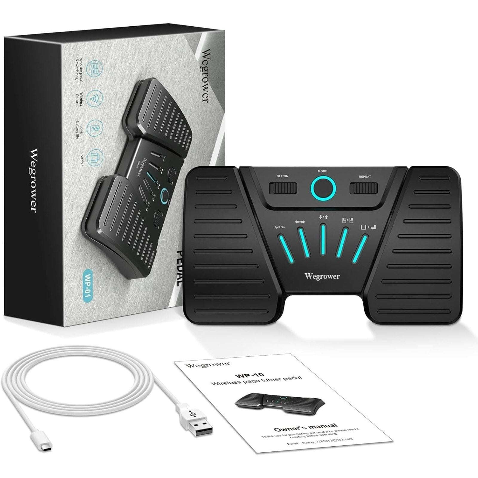 Wireless Bluetooth Page Turner Foot Pedal Musical Instruments iPad Phones Tablet