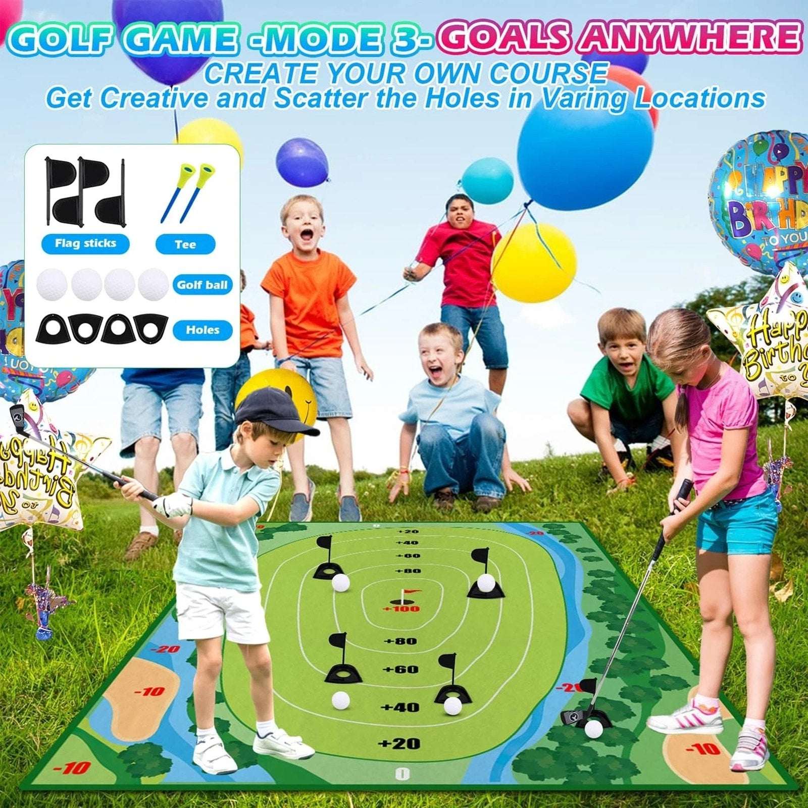 Golf Chipping Game Portable Sticky Golf Target Practice Set Indoor/Outdoor 3Mode