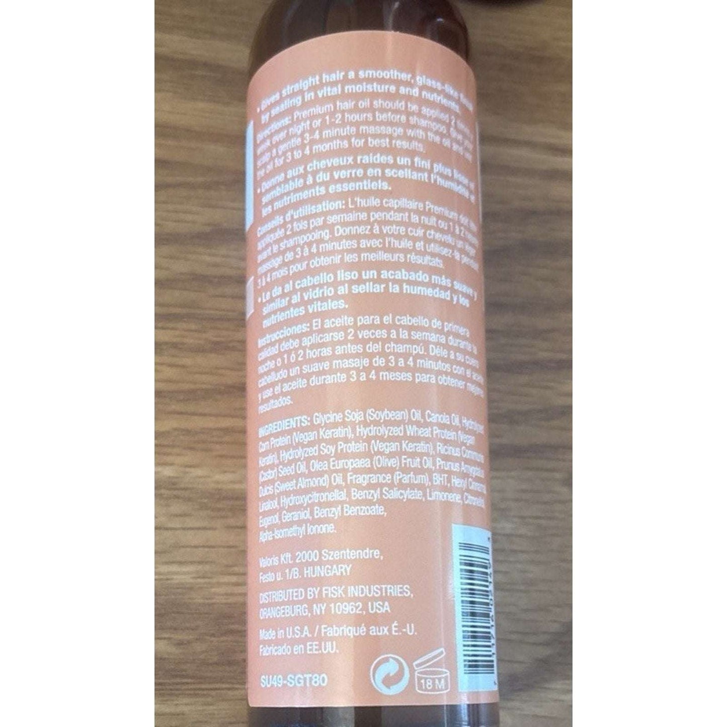 3 Pack Difeel 99% Natural Premium Ultra Straight Hair Oil Shine & Smooths 8 floz