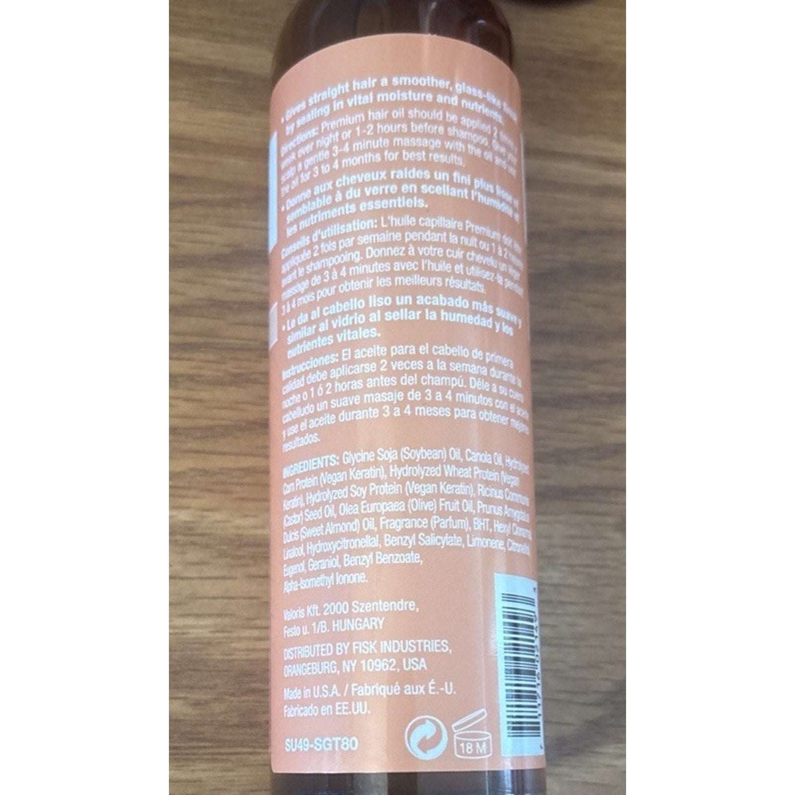 3 Pack Difeel 99% Natural Premium Ultra Straight Hair Oil Shine & Smooths 8 floz