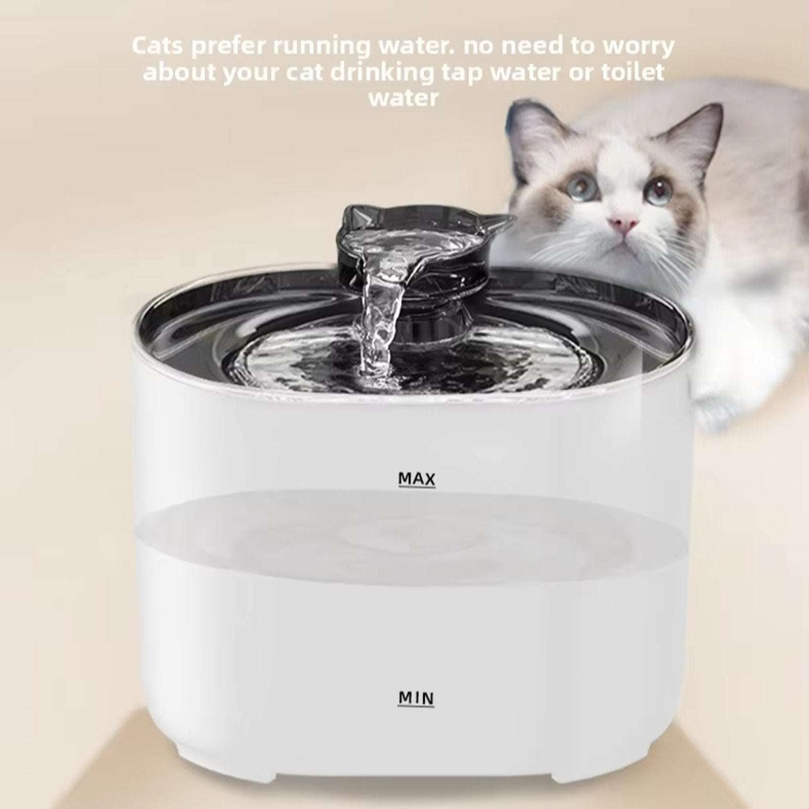 2.2L/74oz Automatic Pet Drinking Fountain Circulating Water Dispenser Cat Dog