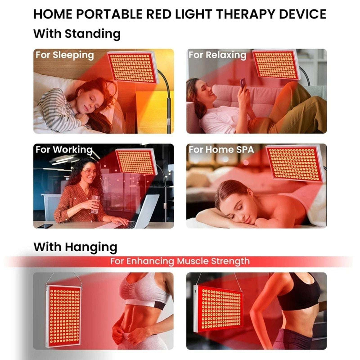 SAVILER Red Light Therapy Panel w/ Stand 160 LED 660nm 850nm Near Infrared READ!