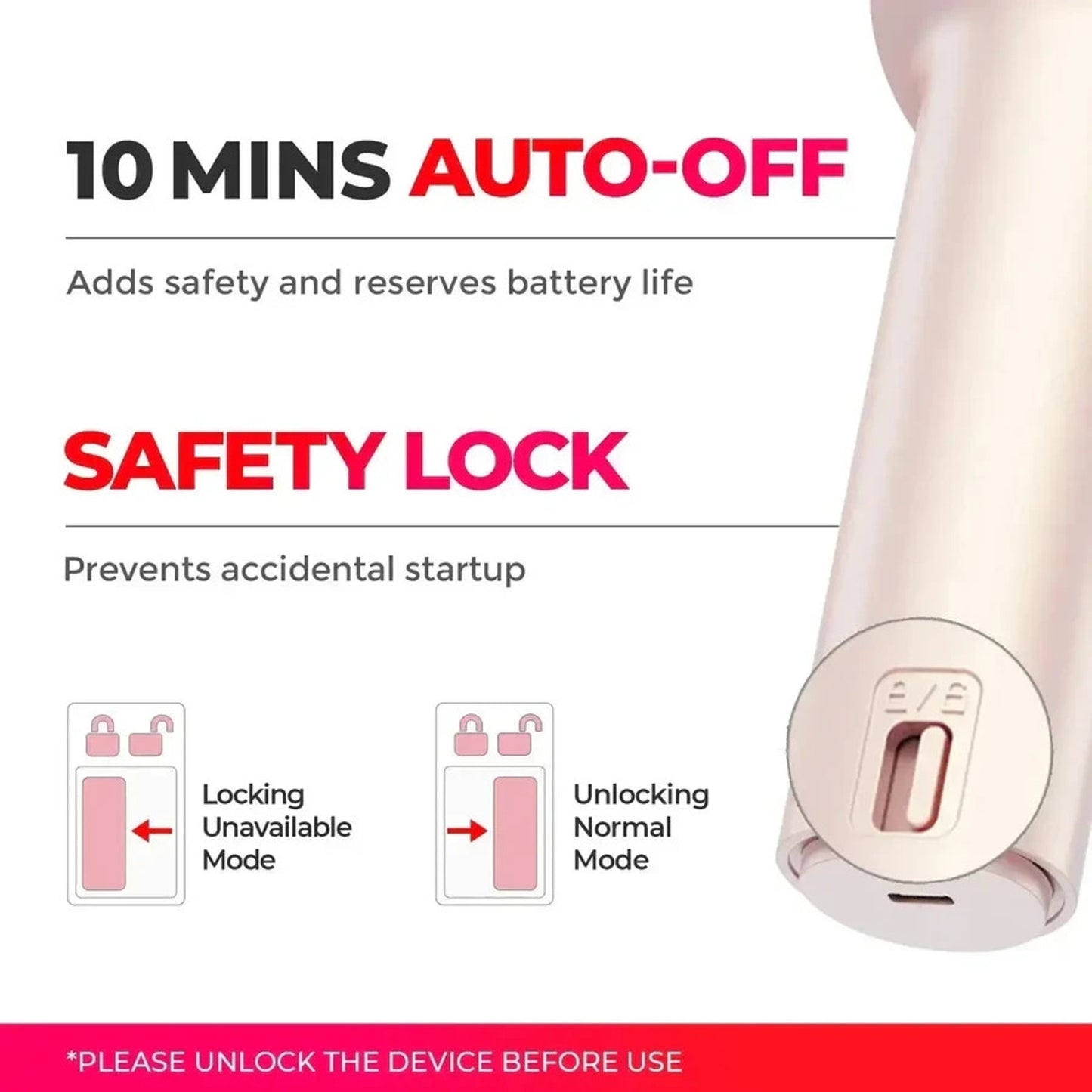 TYMO CURLGO 1" Cordless Automatic Rotating Curling Iron Anti-Scald, Temp Control