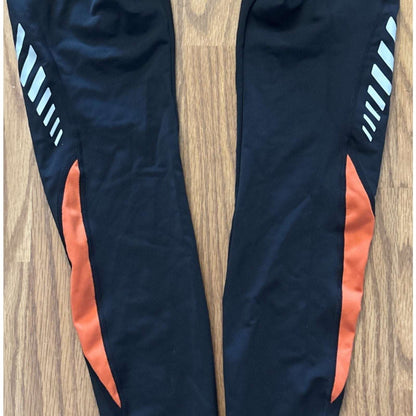 Beroy Men's Small Cycling Padded Pants Black and Orange Bike Leggings Brand New
