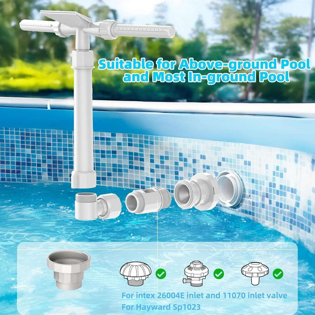 3-Head/2 Mode Pool Waterfall Sprinkler Fountain 360° Adjustable Above/In Ground