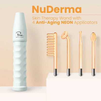 Pure Nuderma Daily Care Skin Therapy Machine with 4 Neon Wands for Skin & Hair