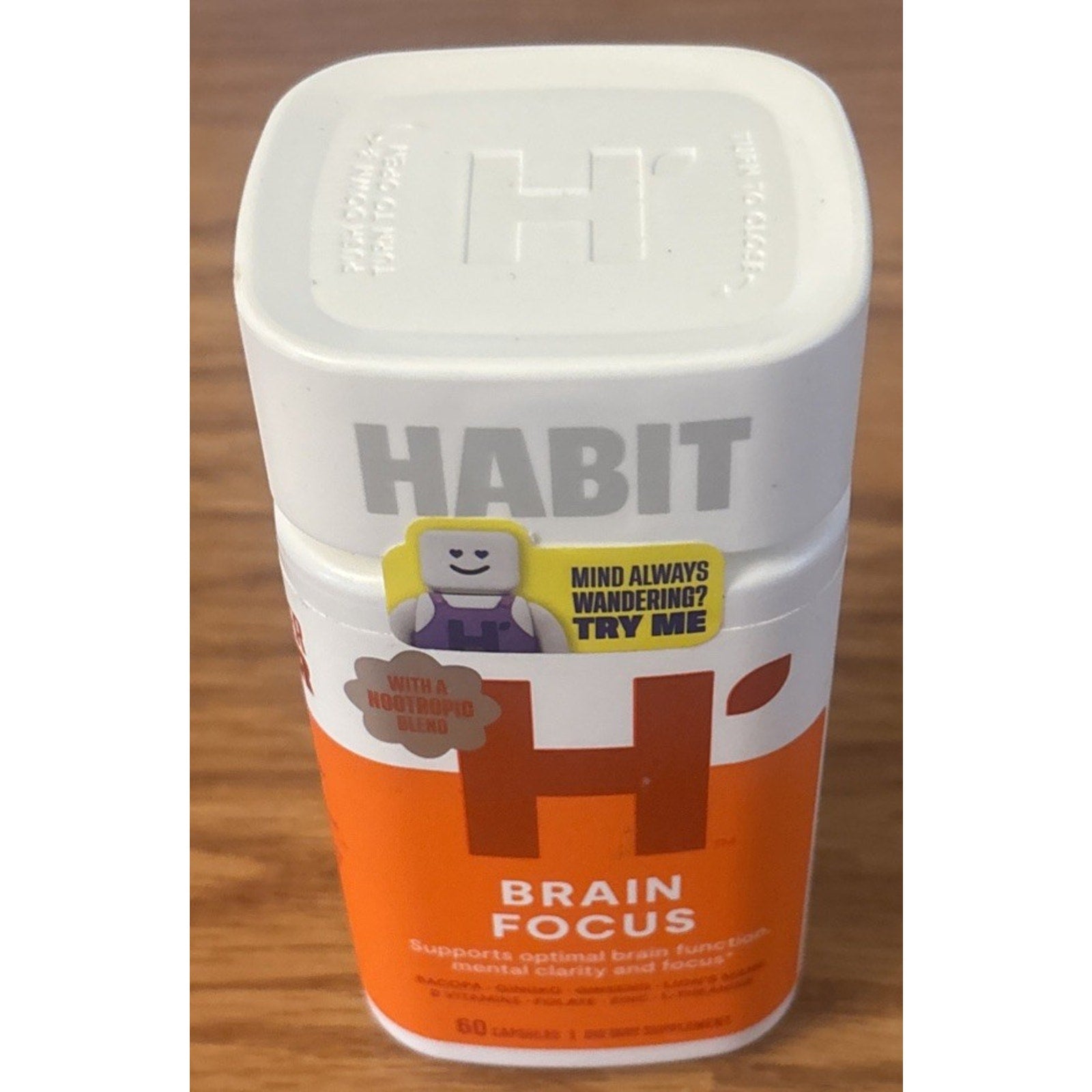 Habit H+ Brain Focus Nootropic Capsules 60ct Vegan Non-GMO Exp 05/2027