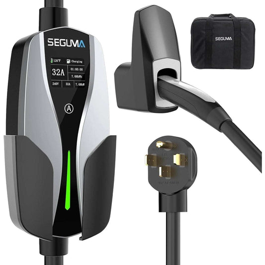 SEGUMA Level 2 EV Charger 32A 240V 7.6kW 25FT Cable NEMA 14-50 Plug NACS EV Car