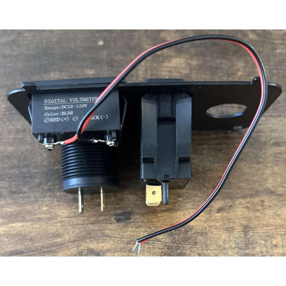 10L0L Golf Cart Key Switch Panel Dual USB Charger, Voltmeter & F/R EZGO TXT PDS