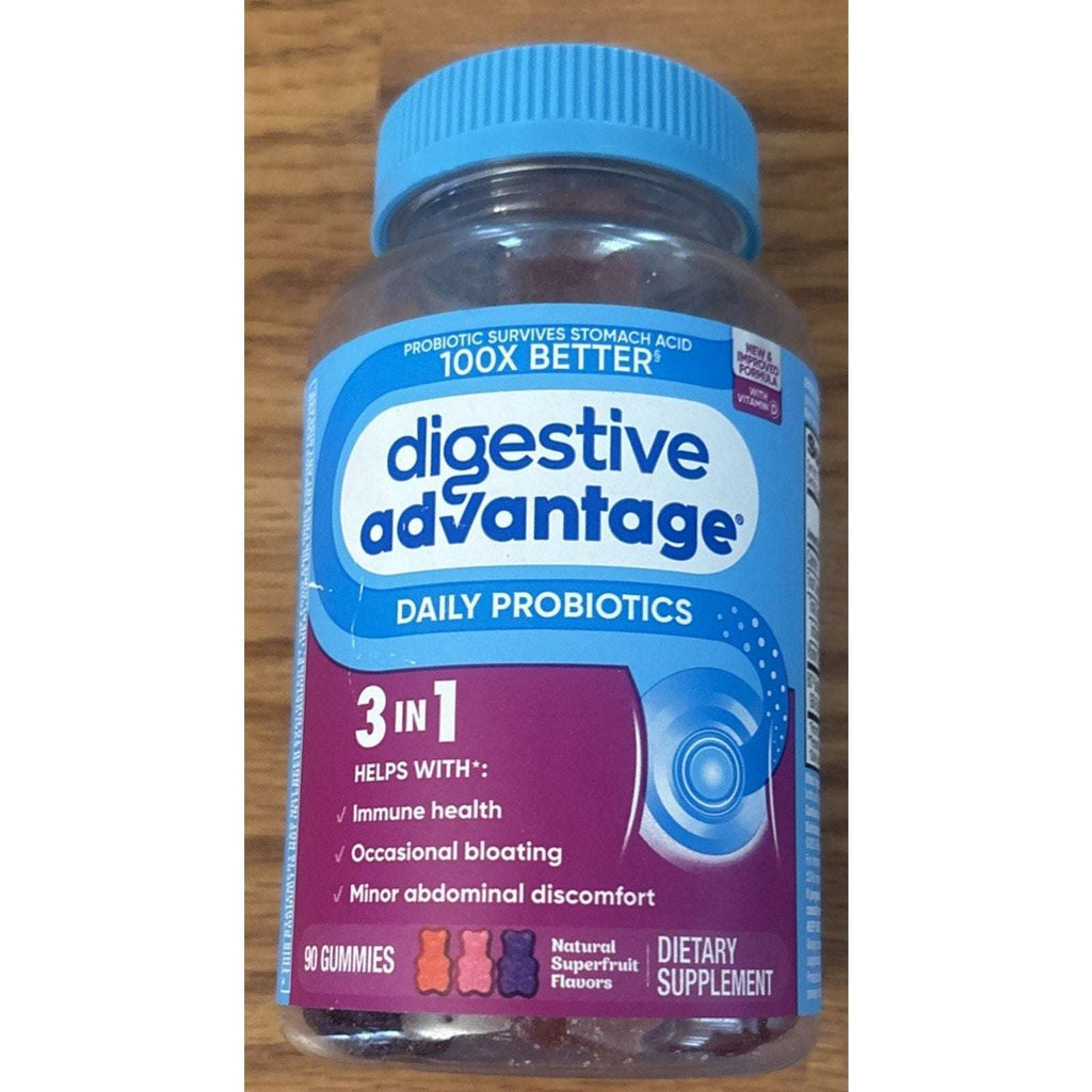 2 Pack Digestive Advantage Daily Probiotic Gummies 90ct & 80ct(170ct) Superfruit