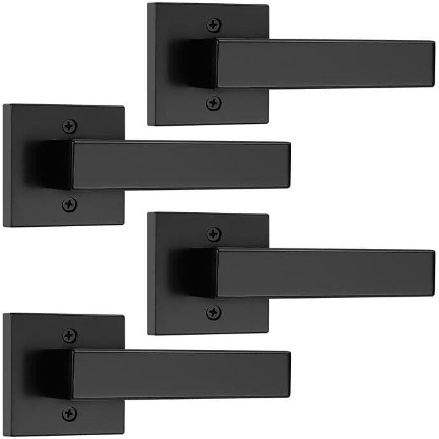 Probrico Matte Black Dummy Door Levers Interior Handles Non Turning Pull 4 Pack