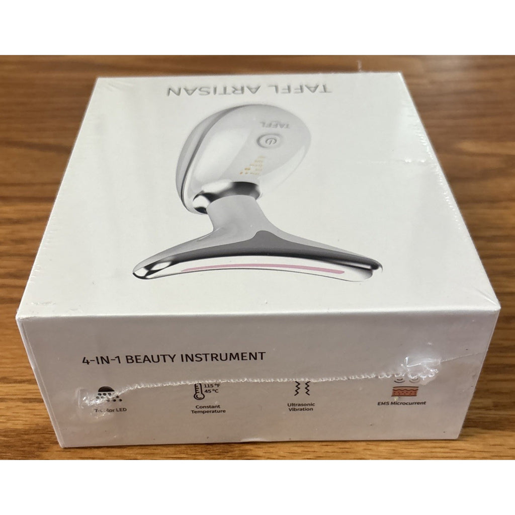 TAFFL 7-Color LED Light, Heated, EMS & Ultrasonic Vibration Face & Neck Massager
