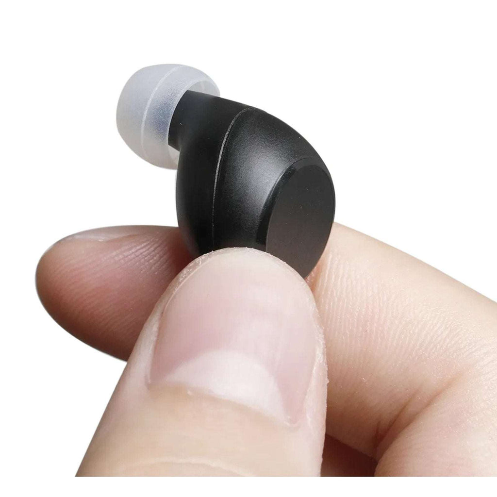 NewSound Mini Rechargeable ITE Hearing Aid, Black, Charging Case for L/R