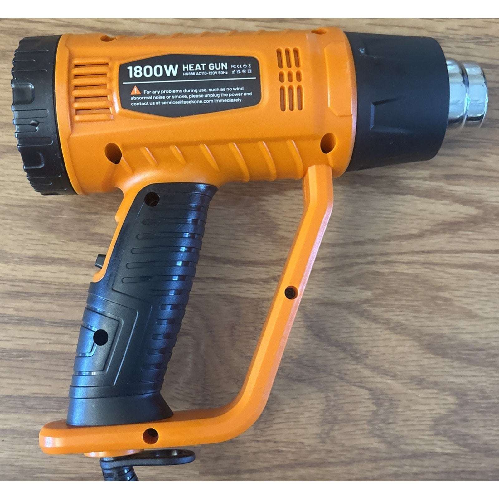 1800W Heavy Duty Heat Gun Fast Heat 752℉ & 1112℉ Dual-Temperature & 4 Nozzles