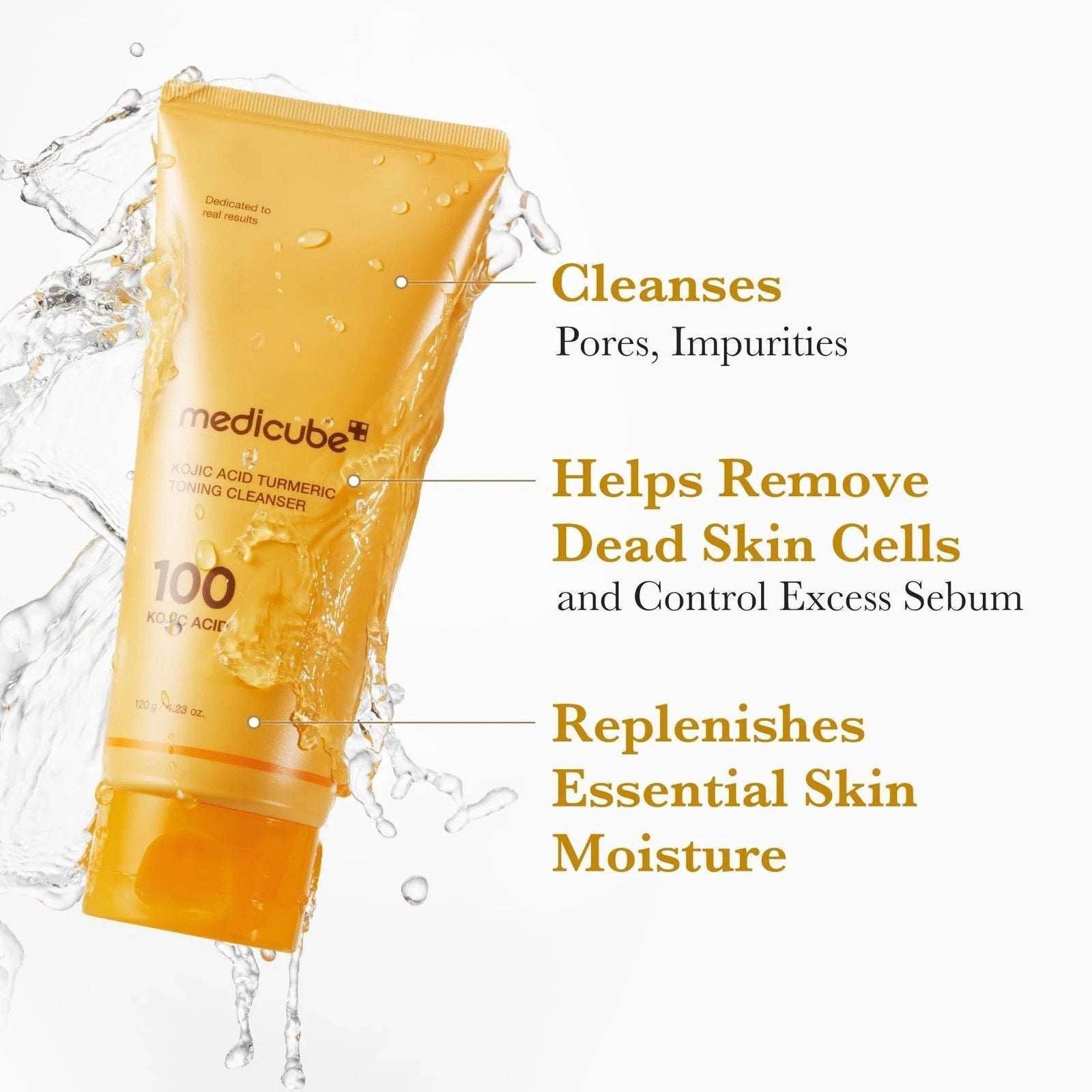 MEDICUBE Kojic Acid Turmeric Toning Cleanser, 4.23 oz New/Sealed EXP 12/2027