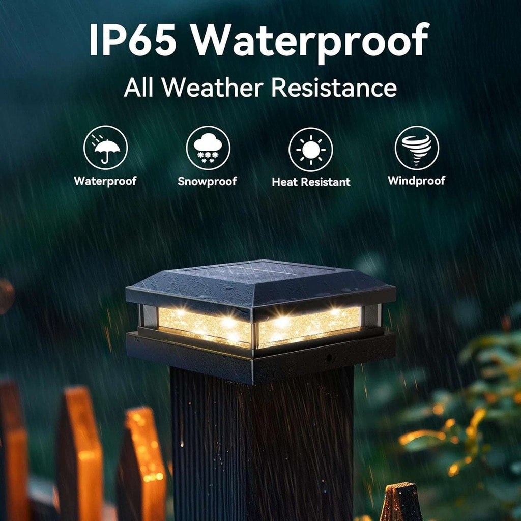 Solar Post Cap Lights Outdoor 12 Pack 3.5x3.5 4X4 4.5X4.5 5X5 Vinyl/Wooden Posts