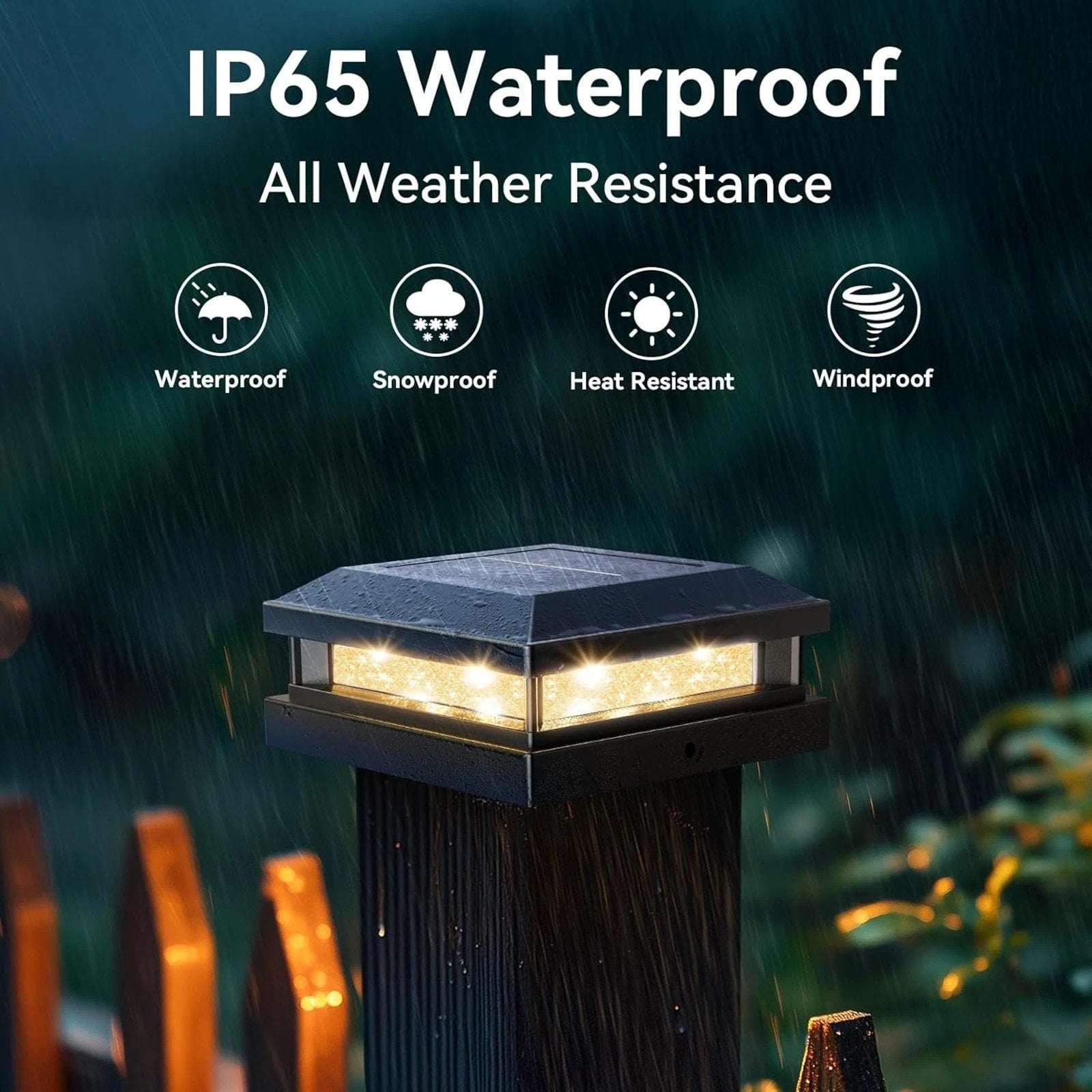 Solar Post Cap Lights Outdoor 12 Pack 3.5x3.5 4X4 4.5X4.5 5X5 Vinyl/Wooden Posts