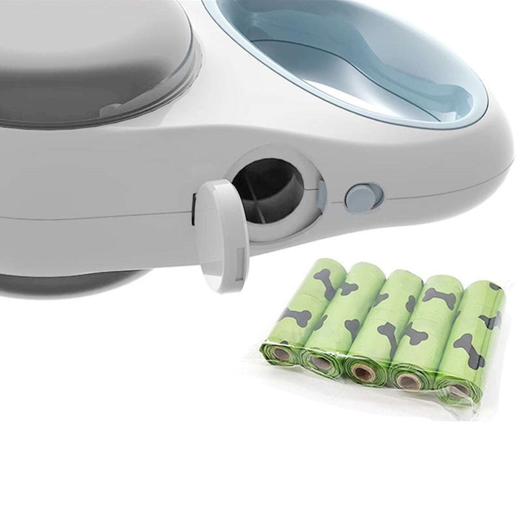 5in1 Retractable Dog Leash w/ Rechargeable LED Light, Poop Bag Holder +2 Bowls
