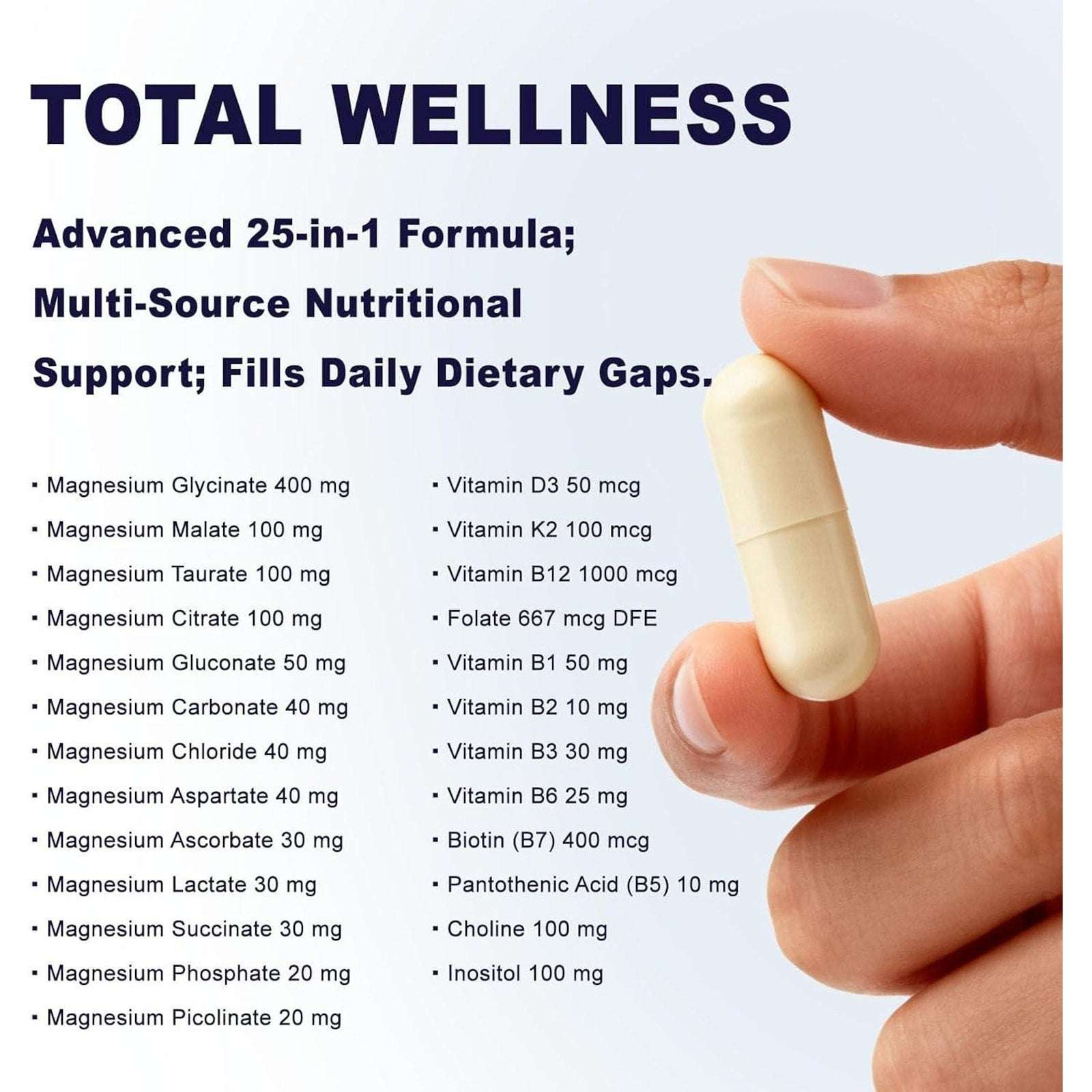 CellJuvMax Magnesium 25 in 1 Complex - 120 Capsules Energy Mood Muscle Support