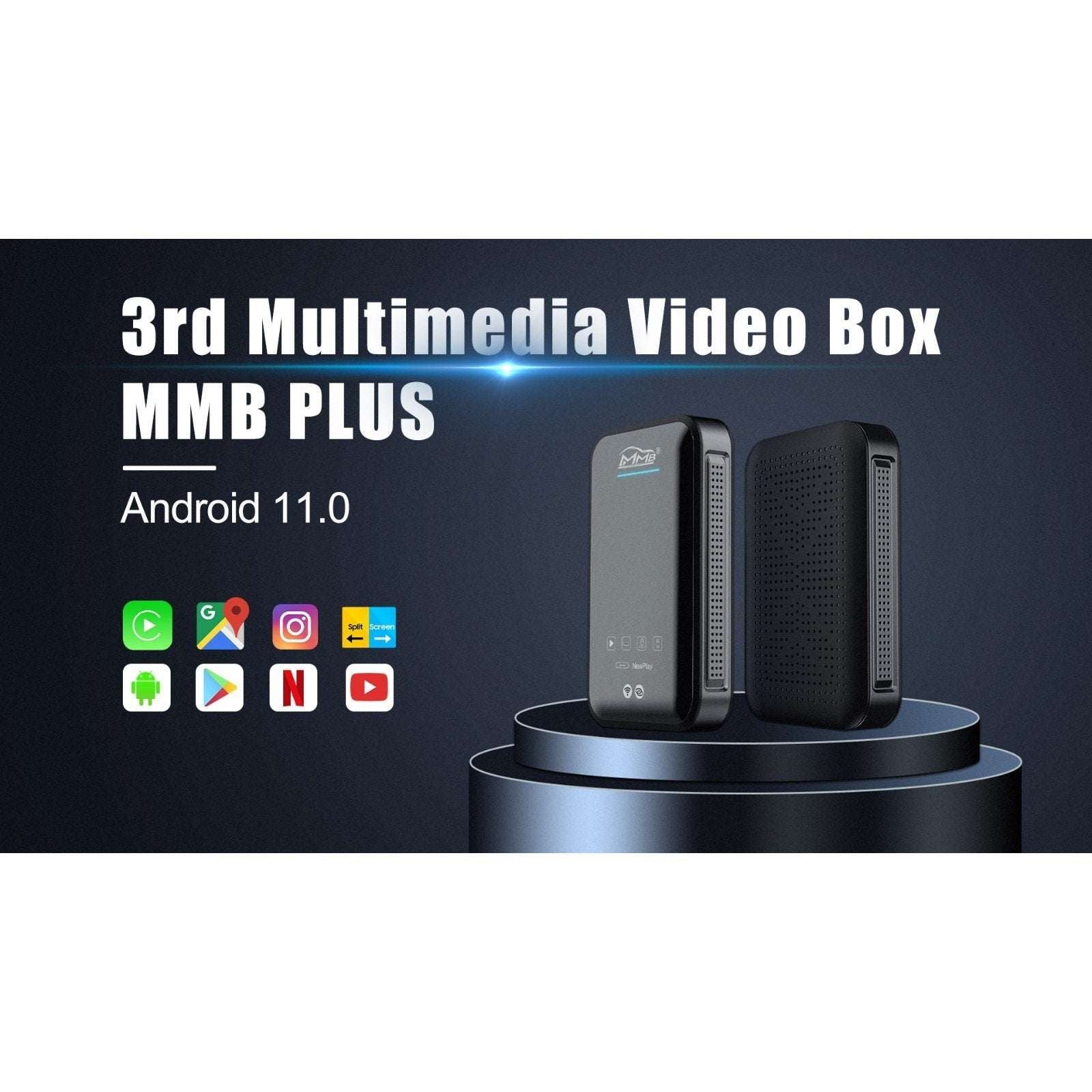 MMB PLUS 3rd Multimedia Wireless CarPlay Android 11 AI Video Box 4+64GB HDMI Out