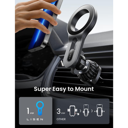 LISEN iPhone 12 13 14 15 16 Mag Safe Magnet Car Mount Phone Holder Pro Max Mini