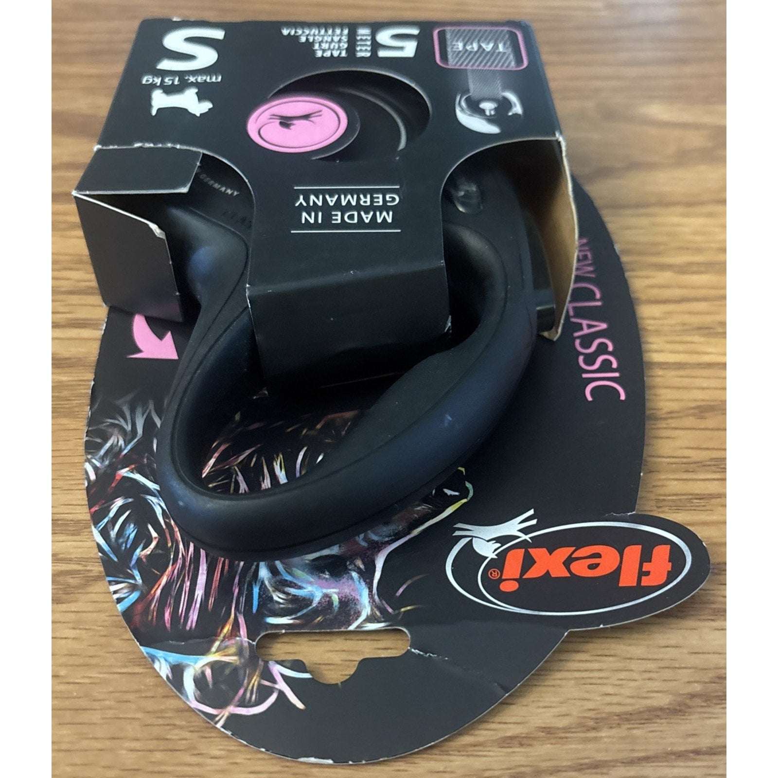 FLEXI New Classic Tape Retractable Dog Leash S Small Black 16ft Up to 33lbs