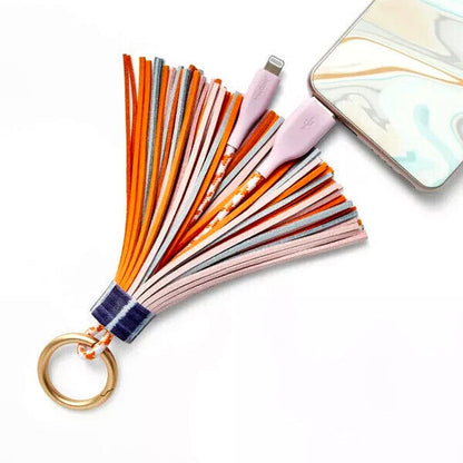 heyday iPhone 12" Lightning to USB Tassel Keychain Charging Cable MFi-Certified