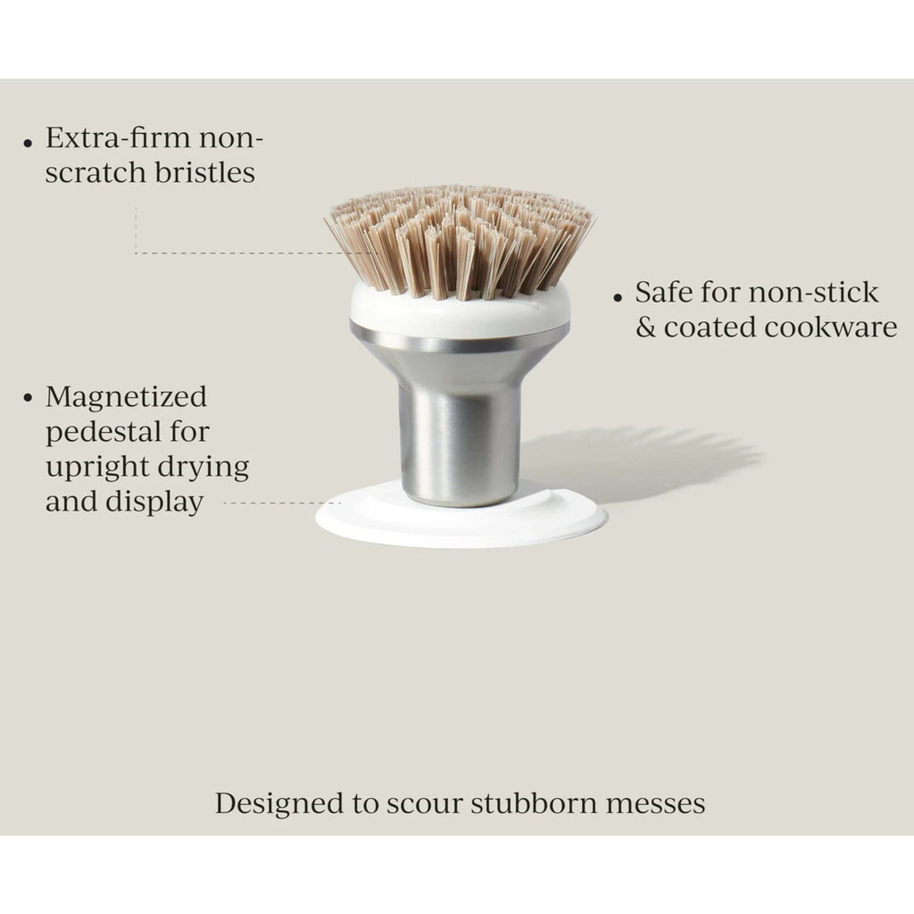 Curio Home Goods Ionic Palm Brush Set Magnetized Stands Upright Stainless Steel
