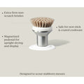 Curio Home Goods Ionic Palm Brush Set Magnetized Stands Upright Stainless Steel