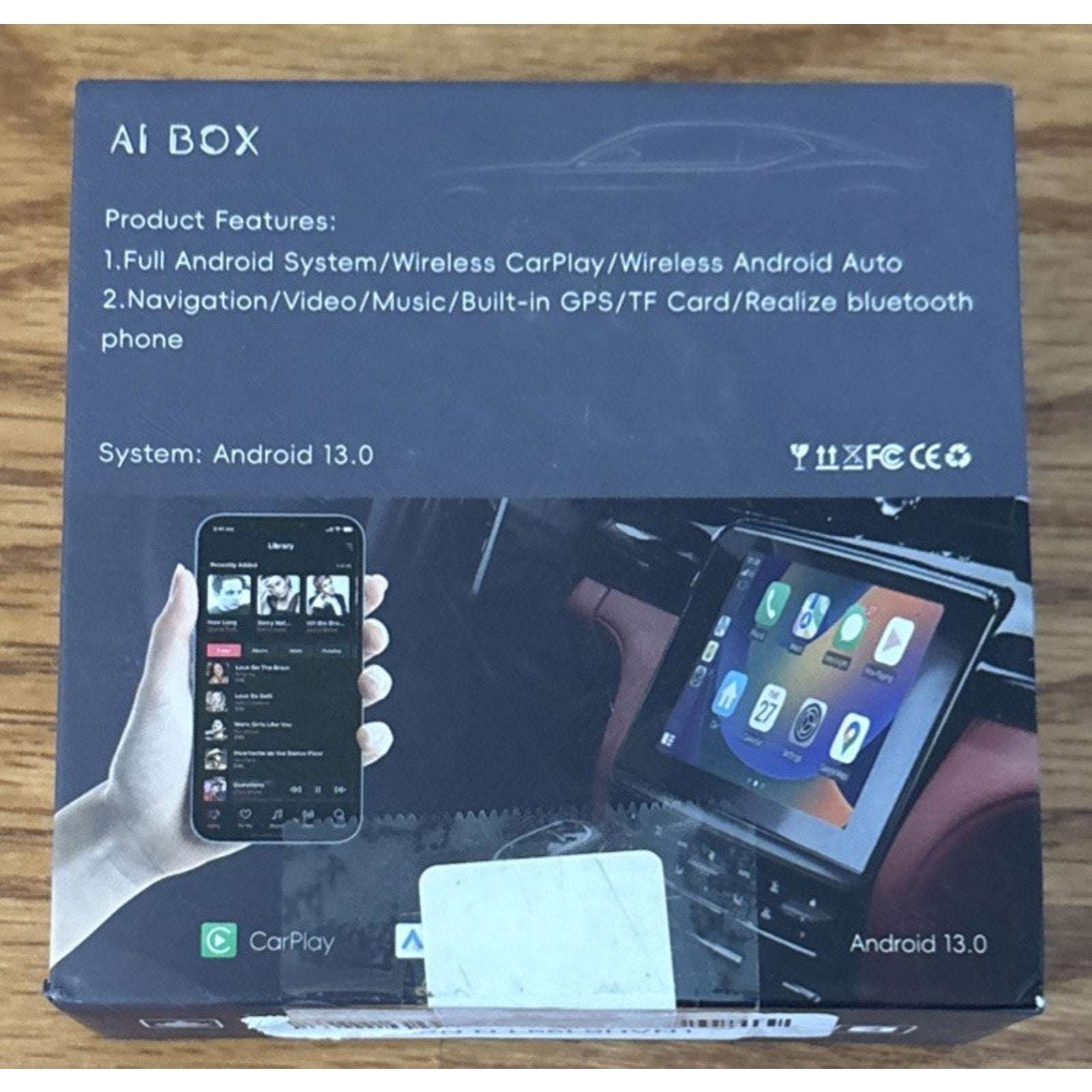 AI Wireless CarPlay Android Auto Streaming Adapter Plug & Play 4GB RAM+32GB ROM