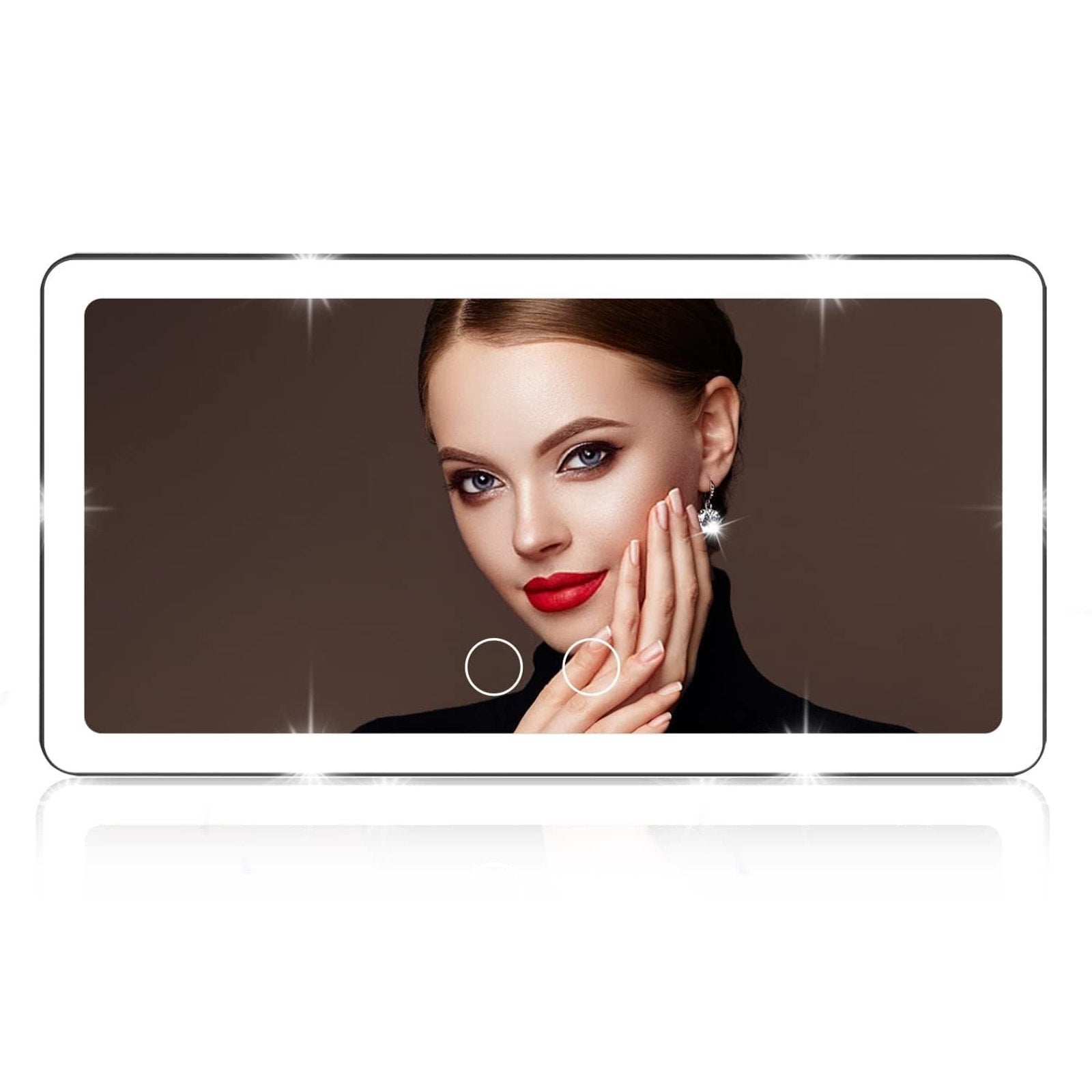 Car Sun Visor Vanity Mirror, Big Led Car Mirror w/ 3 Light Modes, 80 LEDs, Recha