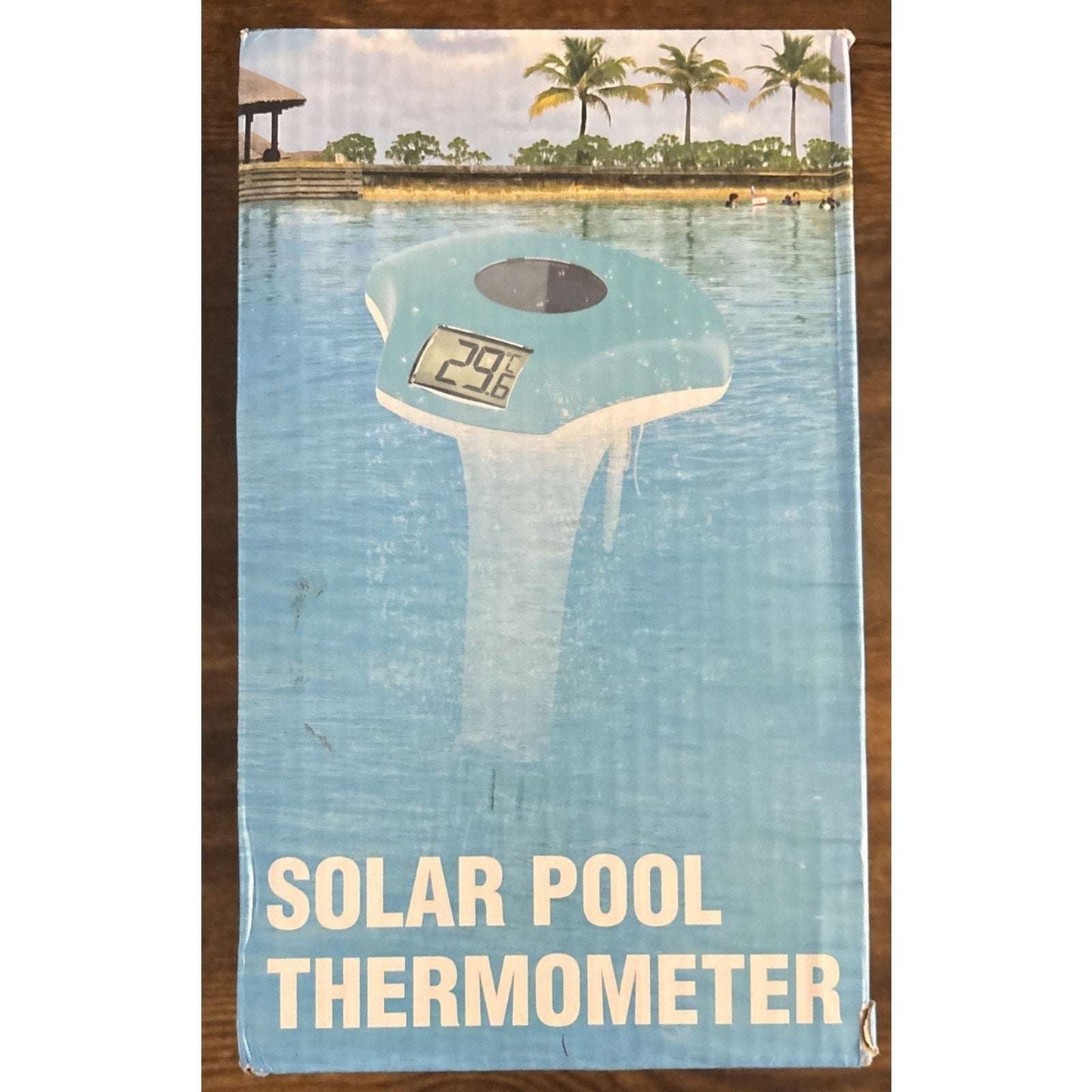 Digital Pool Thermometer Waterproof Solar-Powered Floating Large LCD Display