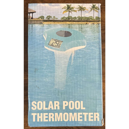 Digital Pool Thermometer Waterproof Solar-Powered Floating Large LCD Display