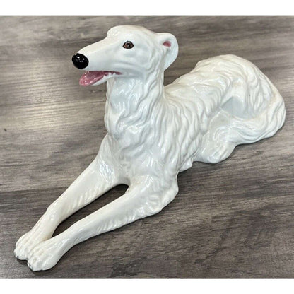 1960 Holland Mold Vintage Hand-Painted Ceramic Large Borzoi Russian Wolfhound