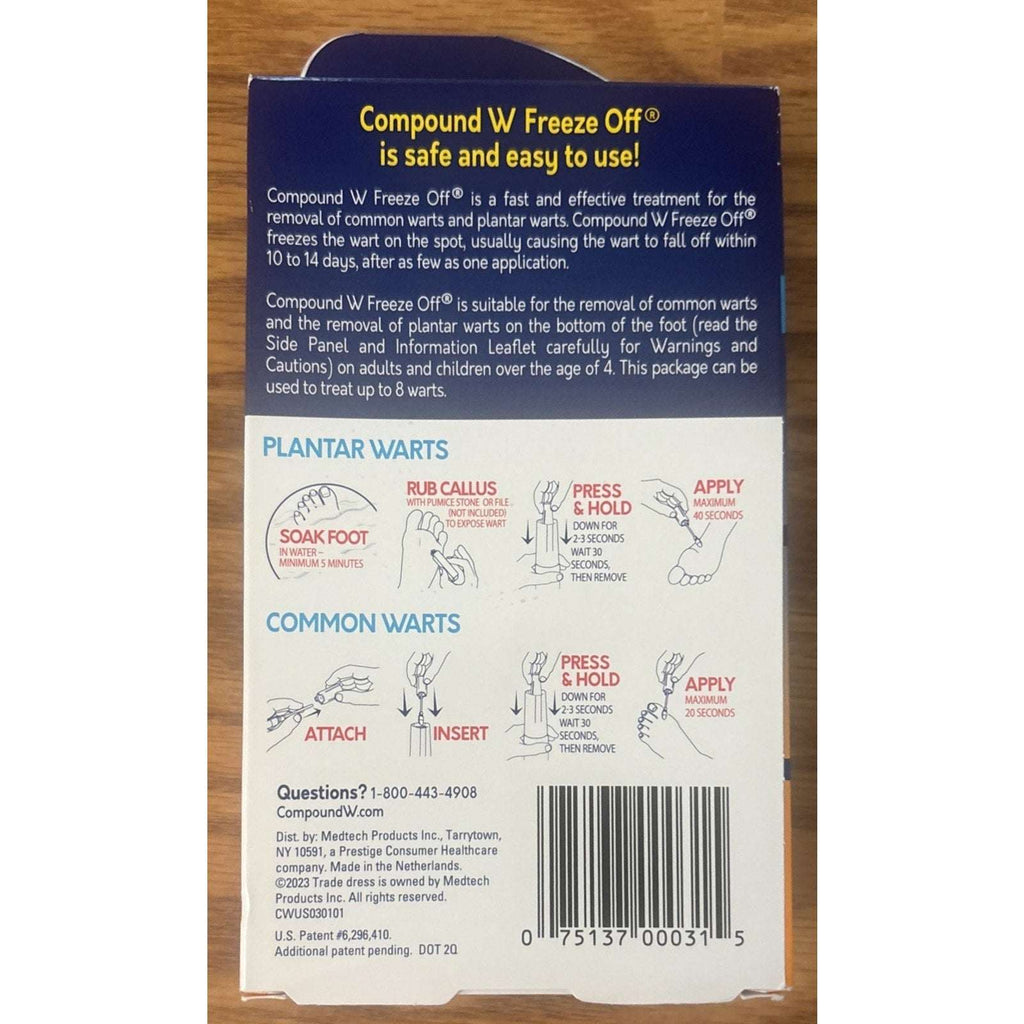 2x Compound W Freeze Off Wart Remover for Feet 8 Applications 12 Cushion Discs